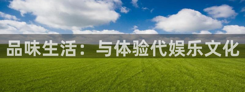 威九国际app：品味生活：与体验代娱乐文化
